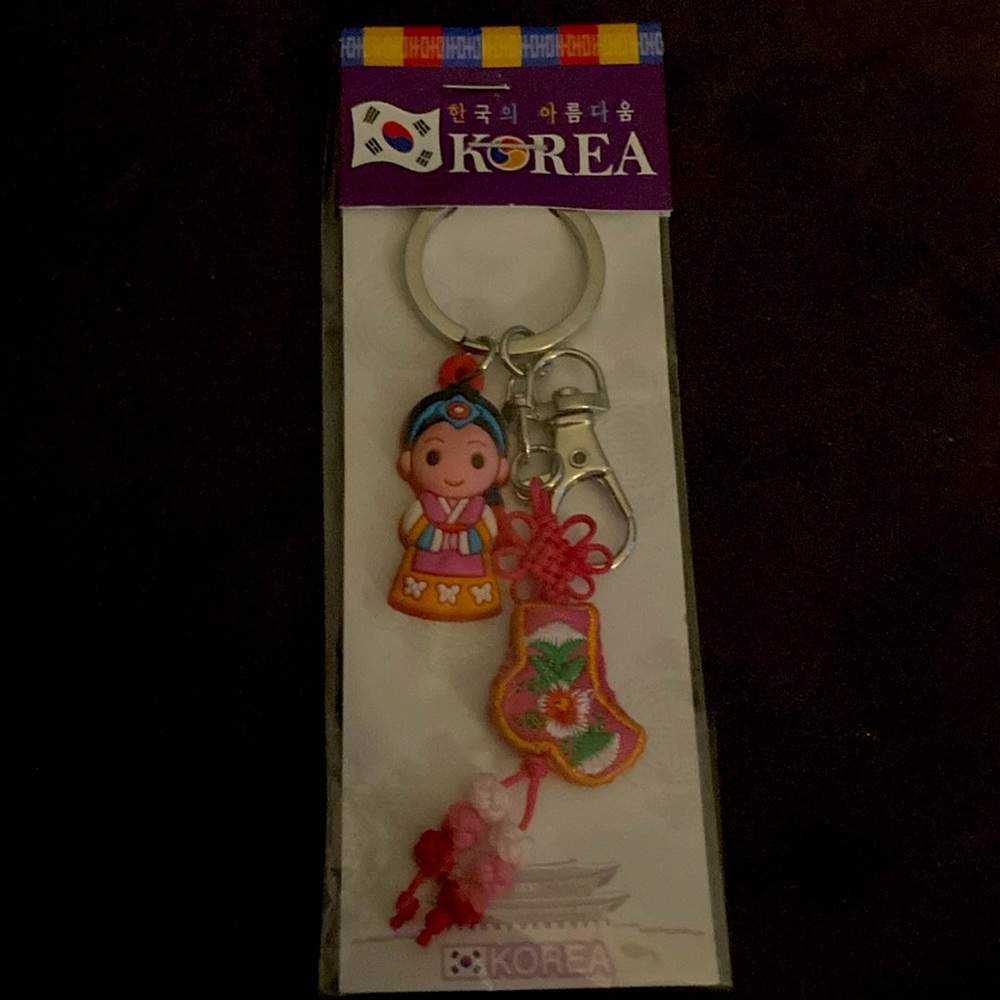 Keychain: KOREA little girl keychain & clip. Adorable!  Bought in South Korea.